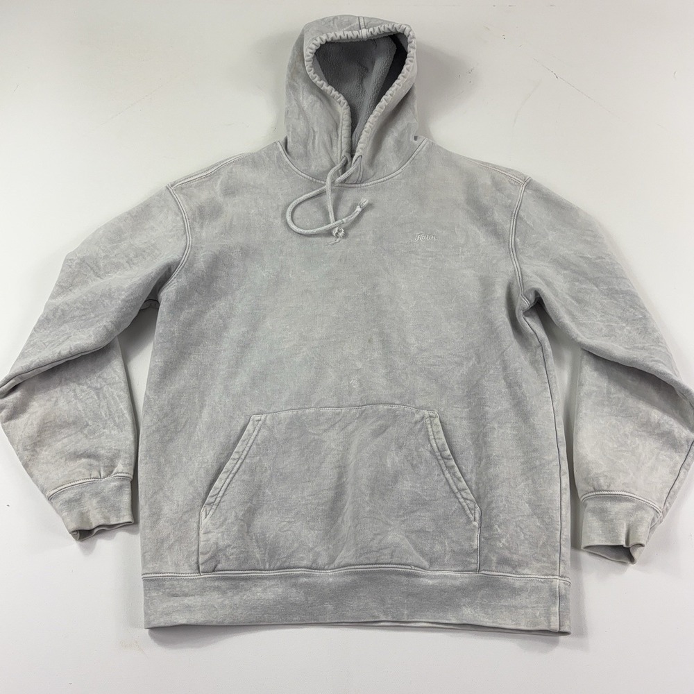 Katin Hoodie Mens Medium Gray Pullover Fleece Sweatshirt Embroidered Logo
